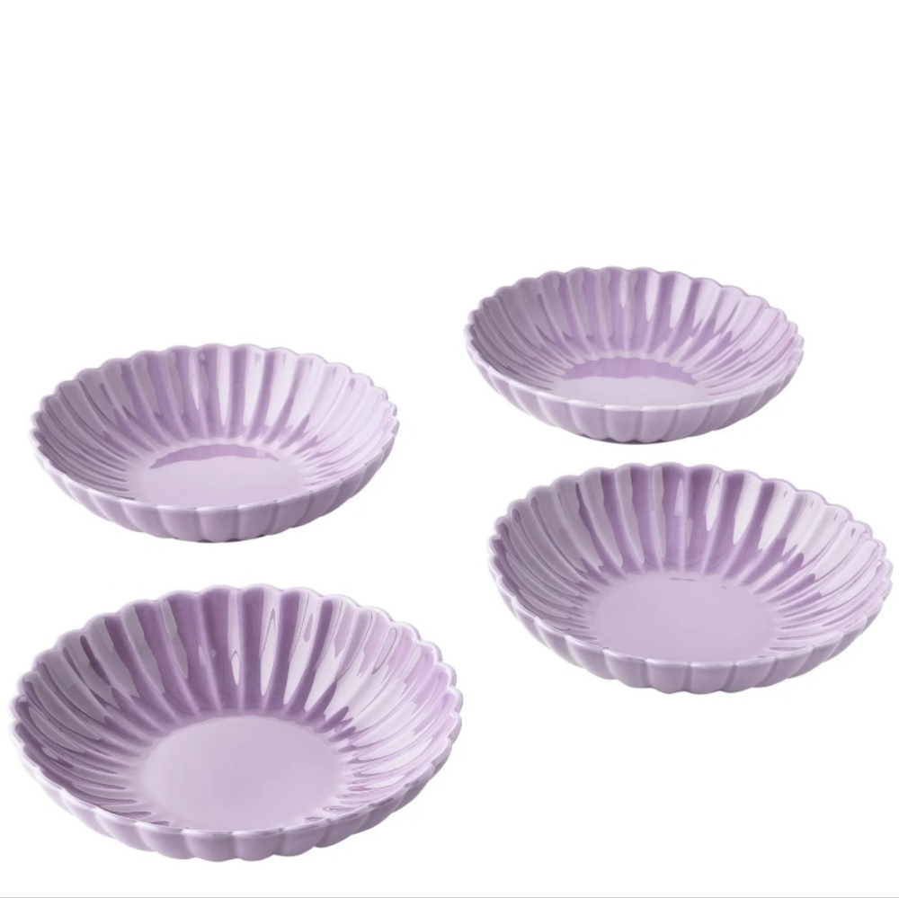 💜 The Pioneer Woman Colette Purple Scalloped Salad Bowl Set